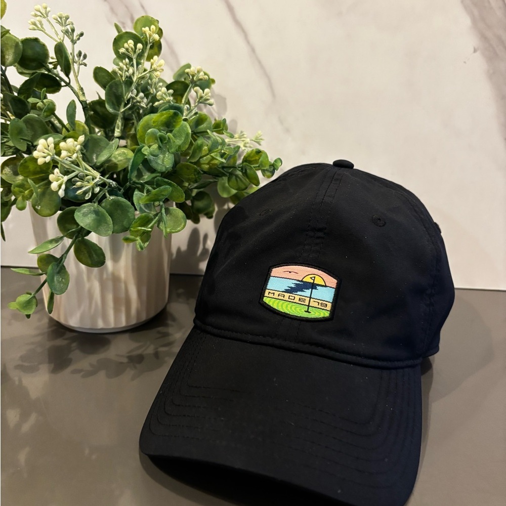 Black Embroidered Men's Cap